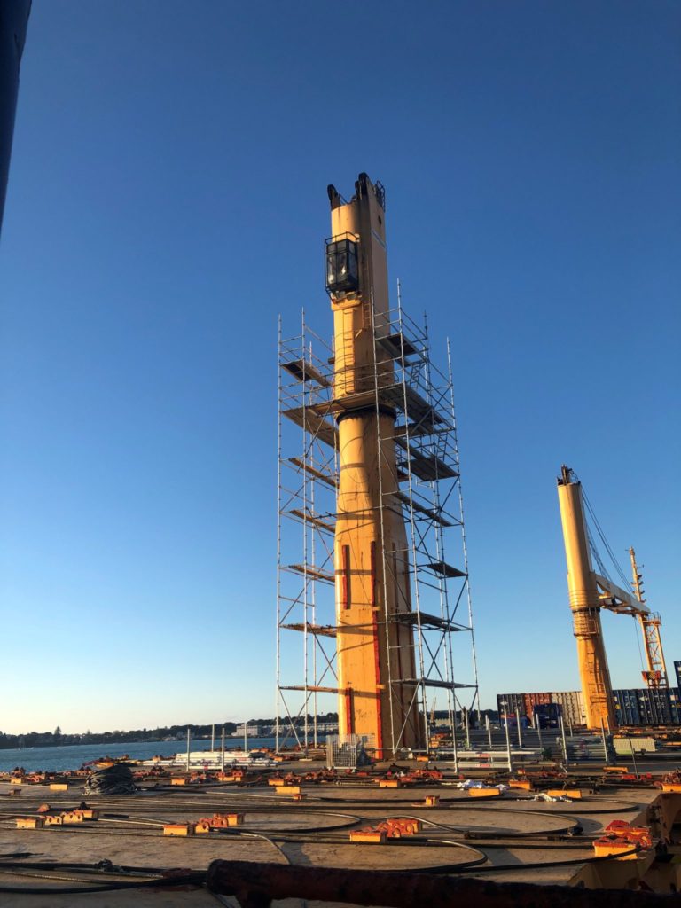 Cargo crane jib repair